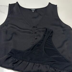 Express Black V-Neck Sleeveless Top